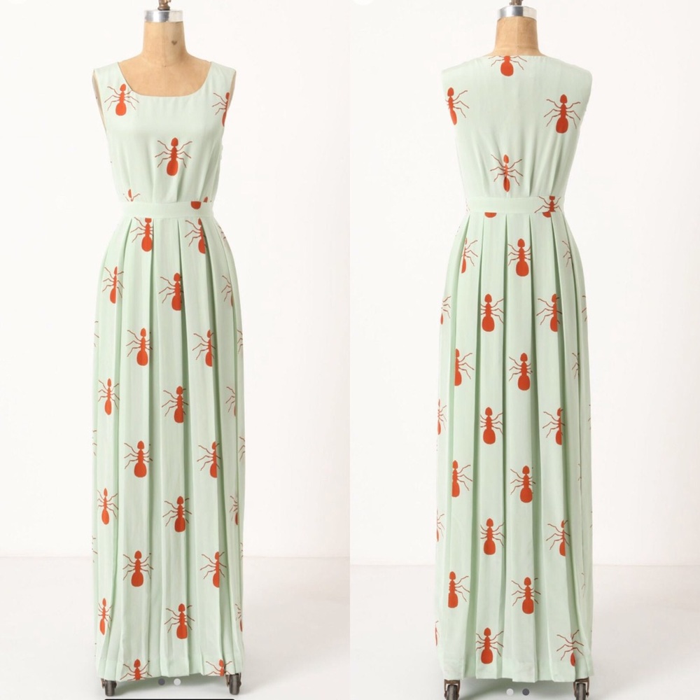 🦄 Anthropologie Fire Ants Maxi Dress, 6
